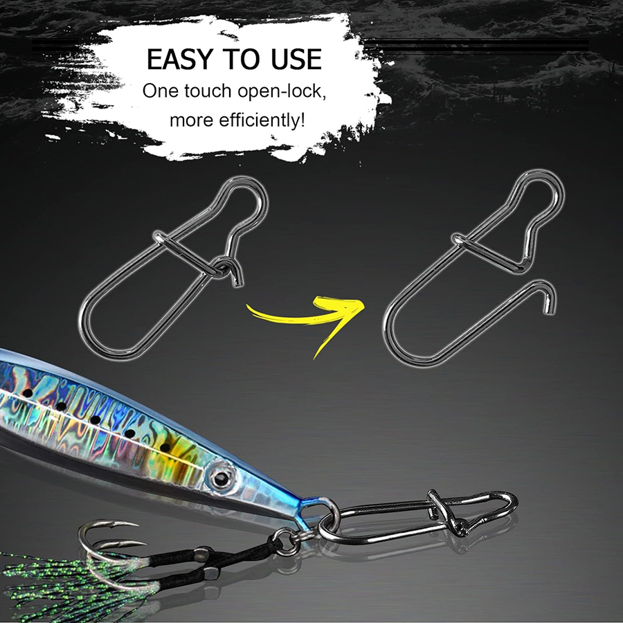 50 pçs crankbait snaps de aço  - Fishing Lure Accessories avaliação e preço